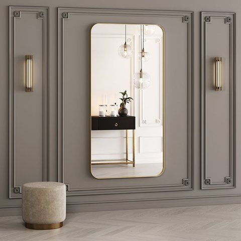Прямокутне дзеркало в металевій рамі із заокругленими кутами StudioGlass BRITANNIC SG120037 фото