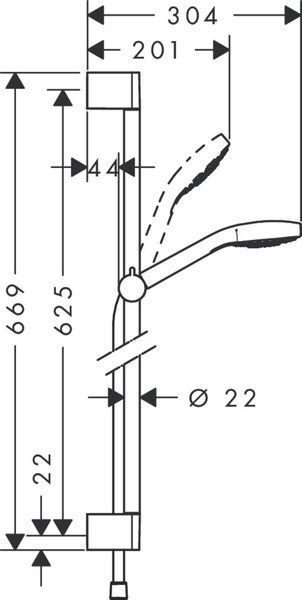 Гарнітур душовий HANSGROHE CROMA SELECT E 26584400, хром 46447 фото