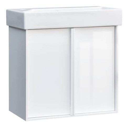 Тумба з раковиною Devit Quadra 083065W, 65 см, біла глянцева 550663 фото